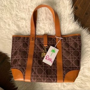 Lilly Pulitzer Off the Wagon tote bag brown pink